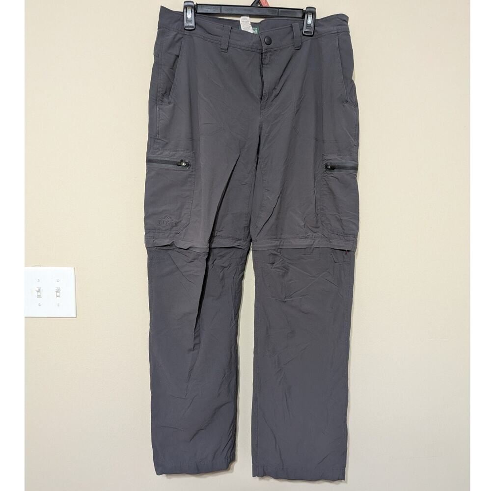 LL Bean Convertible Hiking Pants Cargo Zip Off Shorts Gray Adult 35 W / 32 INS